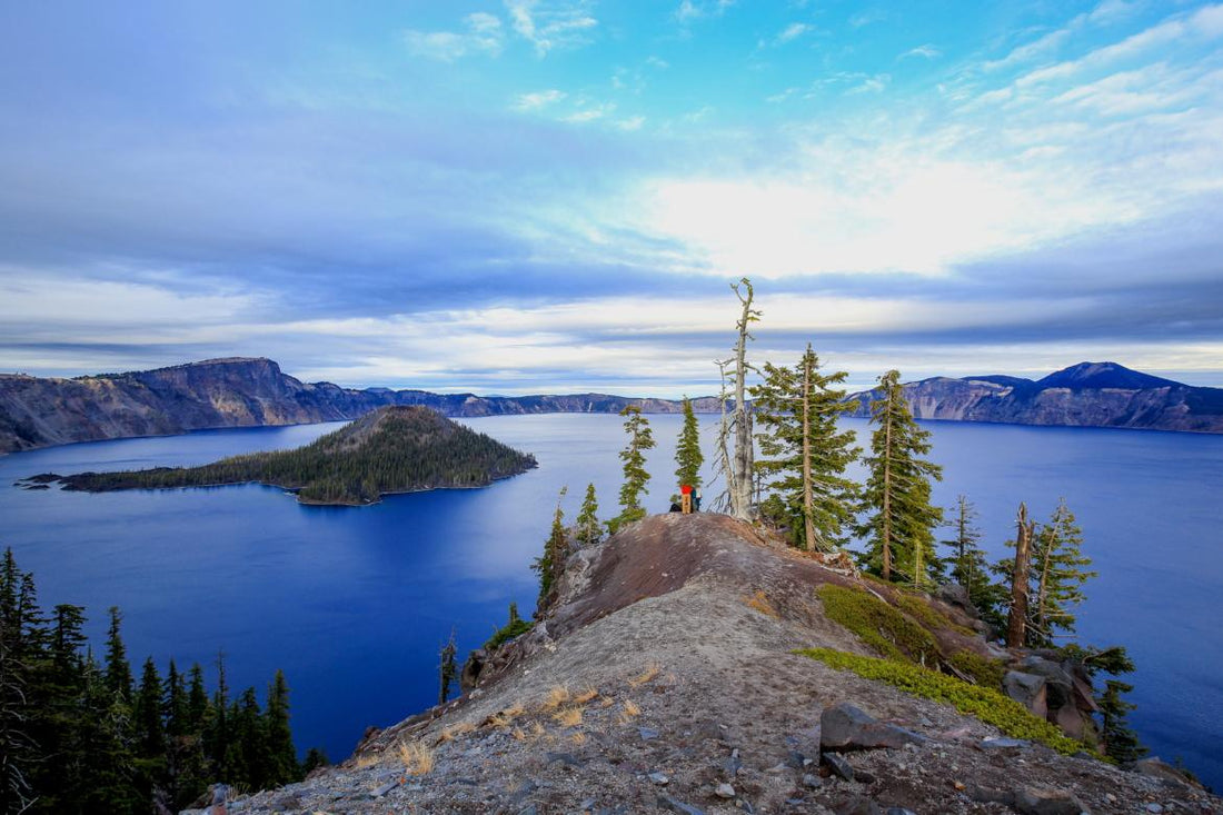 Crater Lake from nearby cliff lookout.